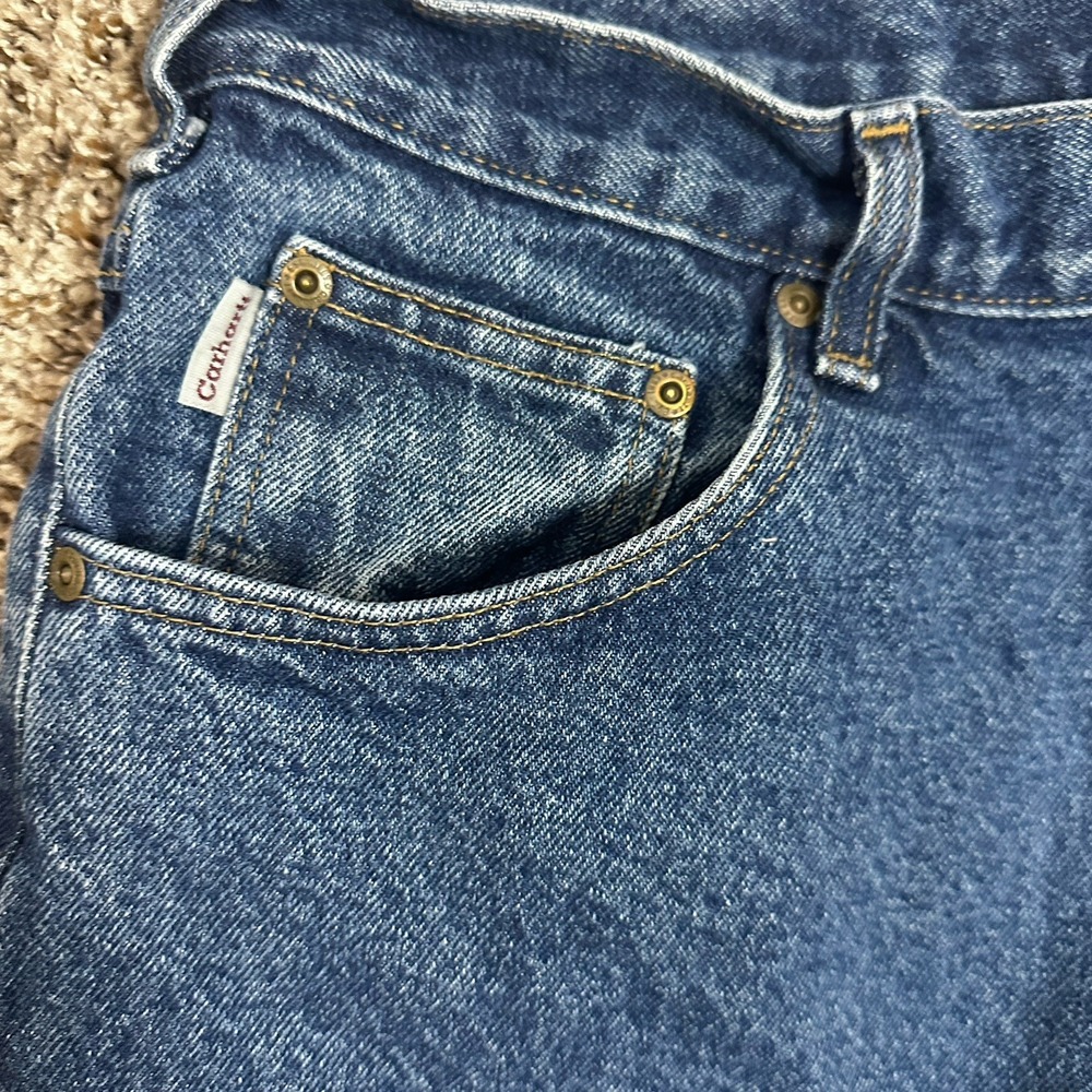 Carhartt B167 DST Loose Fit Jeans Mens 34x33 Tag (36x34) Denim Workwear Pants - Picture 6 of 9